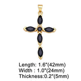 Big Rainbow Colorful Christian Cross Pendants Necklace Gold Plated AAA Zircon Crystals Religious Jewellery  - The Jewellery Supermarket