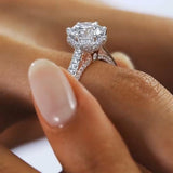 New Luxury Halo Round Cut Lovely AAA+ Quality CZ Diamonds Designer Engagement Ring - The Jewellery Supermarket
