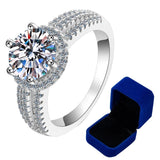 Amazing 3.0 Carats Round Brilliant High Quality Moissanite Diamonds Luxury Halo Ring - Fine Jewellery - The Jewellery Supermarket