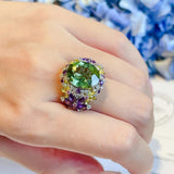 New Fashion Luxury Colorful AAA+ Zirconia Diamonds Jewelry Engagement Mood Ring - The Jewellery Supermarket