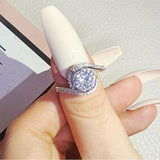 NEW ARRIVAL - Appealing AAA+ Cubic Zirconia Diamonds Luxury Halo Ring - The Jewellery Supermarket