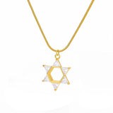 NEW Mogan Star of David Stainless Steel Chain Pendant Necklaces for Women and Men - The Jewellery Supermarket