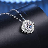 Classic Square 1ct D Colour VVS Multi Colour High Quality Moissanite Diamonds Necklaces - Fine Jewellery - The Jewellery Supermarket