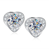 Super 1 Carat Heart Design ♥︎ High Quality Moissanite Diamonds ♥︎ Love Stud Earrings - Fine Jewellery - The Jewellery Supermarket