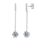 Long Tassel Drop Earings 5.0 and 6.5mm with ♥︎ High Quality Moissanite Diamonds ♥︎ Fine Dangle Huggie Earring - The Jewellery Supermarket