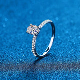 Charming Custom 1 Carat Oval High Quality Moissanite Diamonds Rhodium Plated Sole Diamond Ring - The Jewellery Supermarket