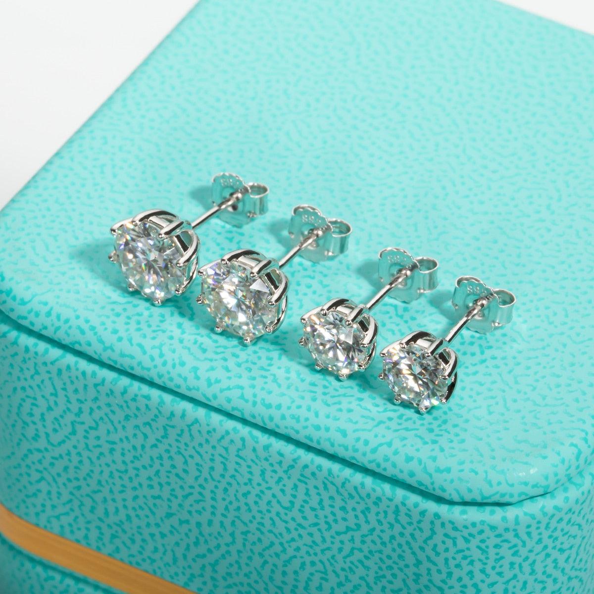 Excellent 2CT D Color VVS1 ♥︎ High Quality Moissanite Diamonds ♥︎ 8-Prong Stud Earrings - Fine Jewellery - The Jewellery Supermarket