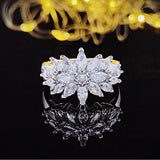 New Arrival Luxury Flower Design AAA+ Quality CZ Diamonds Engagement Ring - The Jewellery Supermarket