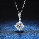 Staggering 1 Carat D-COLOR High Quality Moissanite Diamonds Necklace Geometric Princess Square Pendant