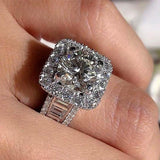 New arrivals Designer Luxury Round Cut Halo Silver color AAA+ Quality CZ Diamonds Ring - The Jewellery Supermarket