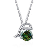 Charming Lovely Dolphin Multi Colour 1ct Round Cut High Quality Moissanite Diamonds Necklace -Fine Jewellery - The Jewellery Supermarket