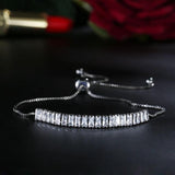 NEW ARRIVAL - Luxury AAA+ Cubic Zirconia Diamonds Princess Cut Adjustable Bracelet