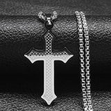 NEW Christian Bible Cross Chain Stainless Steel Big Religious Pendants Necklaces - The Jewellery Supermarket