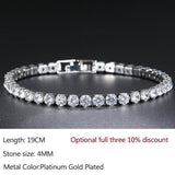 Luxury Shiny Round AAA+ Cubic Zirconia Diamond Tennis Gold Silver Colour Bracelets For Women - The Jewellery Supermarket