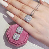 Dazzling Pink Princess Cut AAA+ Cubic Zirconia Diamonds Jewellery Set - The Jewellery Supermarket
