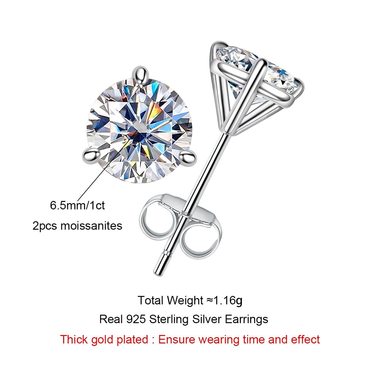 Sensational 2cttw D Color ♥︎ High Quality Moissanite Diamonds ♥︎ Classic Stud Earrings - Fine Jewellery - The Jewellery Supermarket