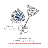 Sensational 2cttw D Color ♥︎ High Quality Moissanite Diamonds ♥︎ Classic Stud Earrings - Fine Jewellery - The Jewellery Supermarket