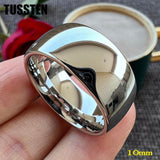 New Arrival 10MM Domed PolishedWhite Tungsten Men's Comfort Fit Fashion Wedding Engagement Rings