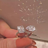 New Arrival Fashion Trendy White Color Pear and Princess Cut AAA+ CZ Diamonds Adjustable Ring - The Jewellery Supermarket