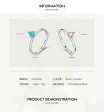 Women Silver Natural Opal Morganite Rings For Wedding Engagement Jewelry - The Jewellery Supermarket