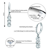 Amazing 3mm 3 Stone ♥︎ High Quality Moissanite Diamonds ♥︎ Dangle Huggie Luxury Hoop Earrings - The Jewellery Supermarket