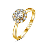 Fascinating 0.5ct 5mm  Flower Ring With High Quality Moissanite Diamonds - Fine Jewellery