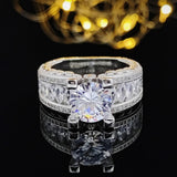 New Arrival - Luxury Halo silver color Round Cut Designer AAA+ Quality CZ Diamonds Ring