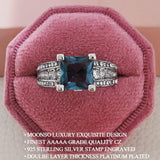 Splendid New Luxury Blue Color Designer AAA+ Cubic Zirconia Diamonds Fashion Ring - The Jewellery Supermarket