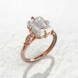 Stunning New Luxury Rose Gold Color Cushion Cut AAA+ CZ Diamonds Fashion Ring - The Jewellery Supermarket