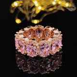 Gorgeous Rose Gold Pink AAA+ Cubic Zirconia Aesthetic Ring