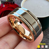 New Arrival Grooved Polished Finish Trendy Tungsten Fashion Engagement Wedding Rings for Men and Women