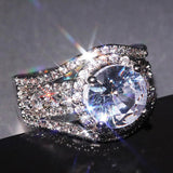 QUALITY RINGS New Luxury Halo Designer AAA+ Cubic Zirconia Diamonds Engagement Ring - The Jewellery Supermarket