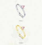 Women Silver Natural Opal Morganite Rings For Wedding Engagement Jewelry - The Jewellery Supermarket