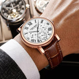 NEW ARRIVAL - Luxury Mens Watches Genuine Leather Strap Quartz Casual Watch - The Jewellery Supermarket