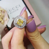 Gorgeous AAA+ Cubic Zirconia Yellow Engagement Luxury Ring - The Jewellery Supermarket