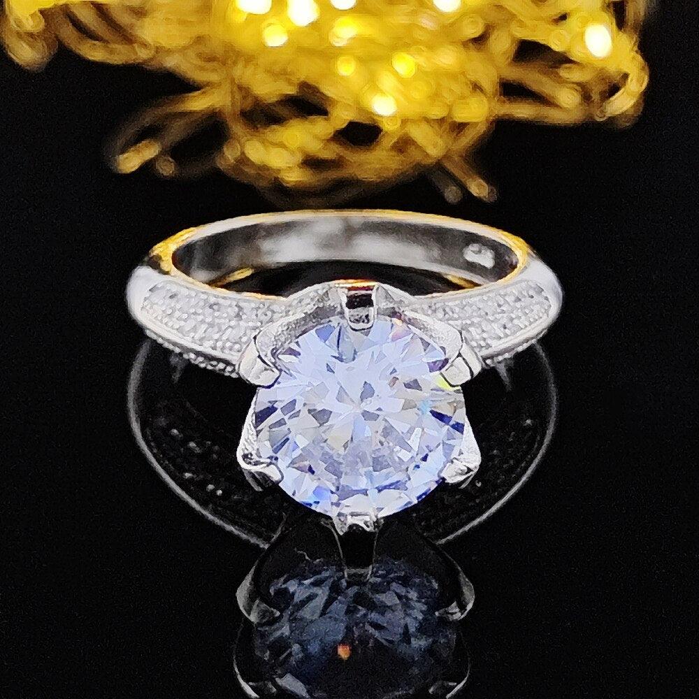 New Arrival - Big Flower Design AAA+ CZ Diamonds Silver color Luxury Jewelry Ring - The Jewellery Supermarket