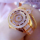 New Top Brand Luxury Bling Fashion Gold, Rose Gold, Silver Colour Simulated Diamonds Ladies Watch - The Jewellery Supermarket