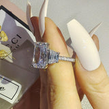 Luxury Women Rectangle Ring For Engagement Gift Jewelry - The Jewellery Supermarket