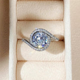 NEW ARRIVAL - Appealing AAA+ Cubic Zirconia Diamonds Luxury Halo Ring - The Jewellery Supermarket