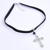 Amazing Gothic Religion Cross Cross Choker Aesthetic Design Pendant Necklaces For Women - Christian Jewellery - The Jewellery Supermarket