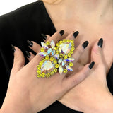 NEW ARRIVAL 2023 - Luxury Purple Exaggerate Decoration Large Crystal Rhinestone Open Ring - The Jewellery Supermarket