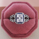 Adorable New Luxury Blue Color Princess Cut AAA+ Cubic Zirconia Diamonds Fashion Ring - The Jewellery Supermarket