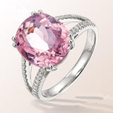 Adorable Luxury Pink Oval Cut Designer AAA+ Cubic Zirconia Diamonds Fashion Ring - The Jewellery Supermarket