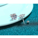 Super 0.3-2ct ♥︎ High Quality Moissanite Diamonds ♥︎ D Colour VVS1 6 Prong Screw Stud Earrings - Fine Jewellery - The Jewellery Supermarket