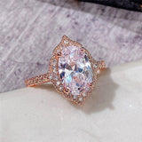 New Arrival Outstanding Luxury Rose Gold Color Marquise Cut AAA+ CZ Diamond Fashion Ring - The Jewellery Supermarket