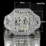 QUALITY RINGS - New Luxury Rectangle AAA+ Cubic Zirconia Diamonds Designer Ring - The Jewellery Supermarket