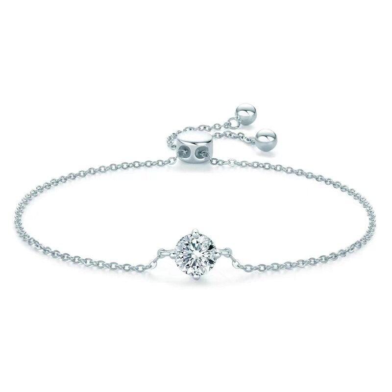 Charming 1ct D Color VVS1 Round Cut 14K WGP High Quality Moissanite Diamonds 4 Prong Bracelet - Fine Jewellery - The Jewellery Supermarket