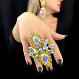 NEW ARRIVAL 2023 - Luxury Purple Exaggerate Decoration Large Crystal Rhinestone Open Ring - The Jewellery Supermarket