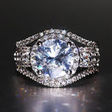 QUALITY RINGS New Luxury Halo Designer AAA+ Cubic Zirconia Diamonds Engagement Ring