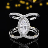 GREAT GIFT IDEAS - Lovely Silver Color AAA+ Cubic Zirconia Diamonds Ring - The Jewellery Supermarket